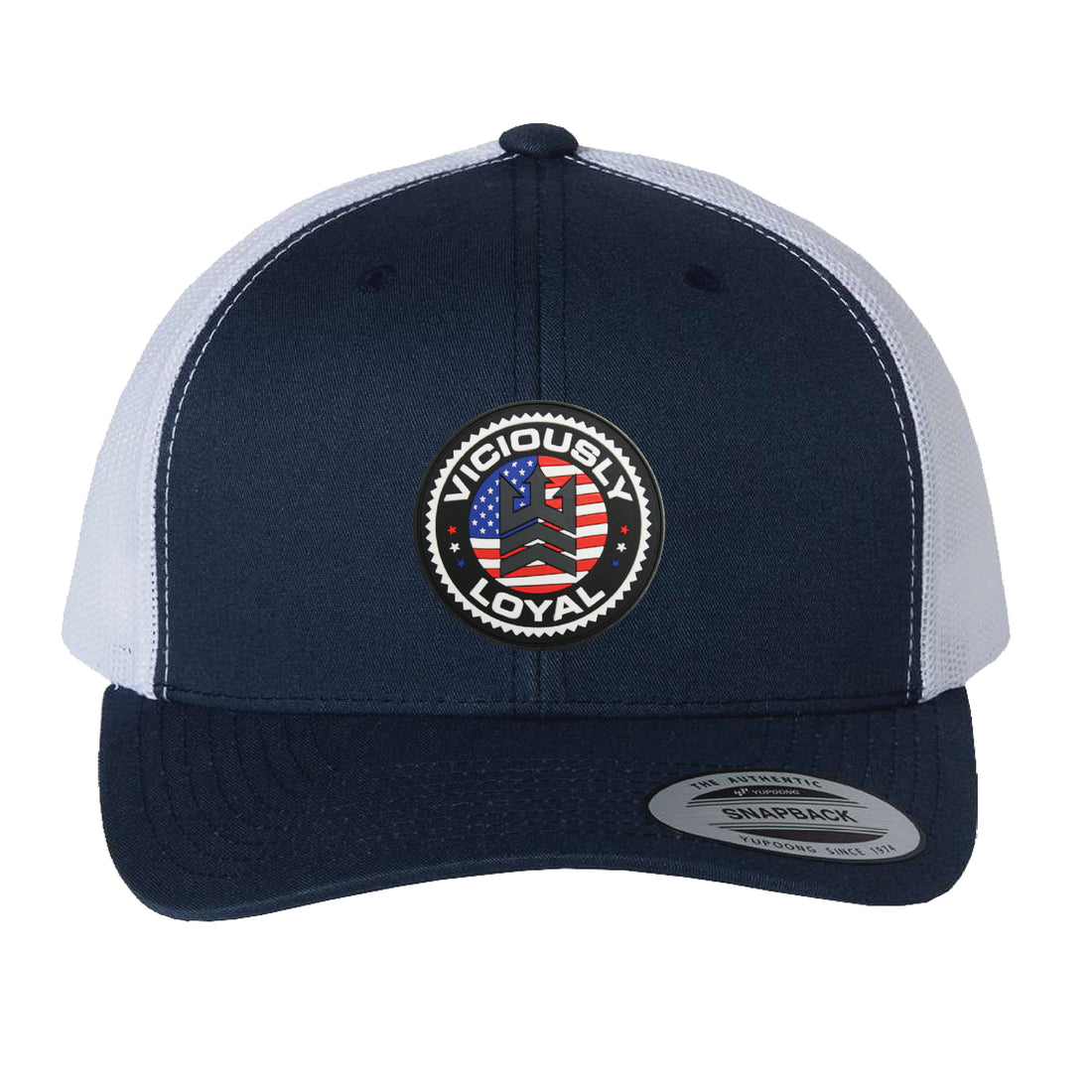 VL Patriot PVC Flag Patch Trucker Hat - NAVY/WHITE
