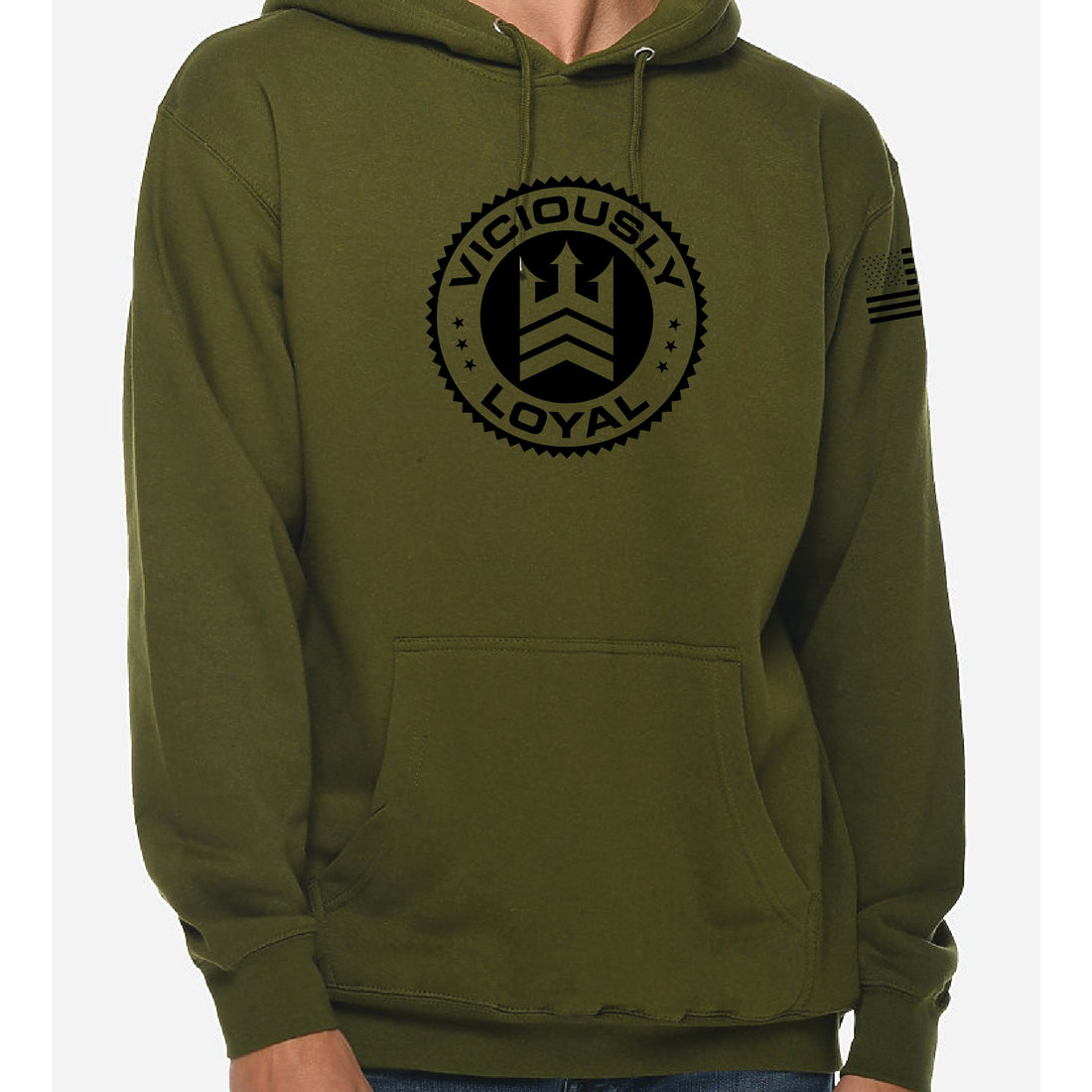 VL Medallion Pullover Hoodie - Military Green