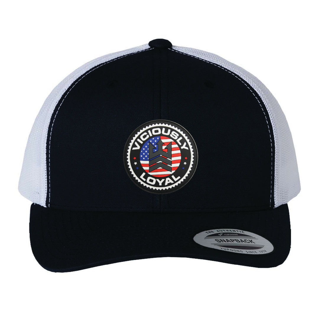 VL Patriot PVC Flag Patch Trucker Hat - BLACK/WHITE